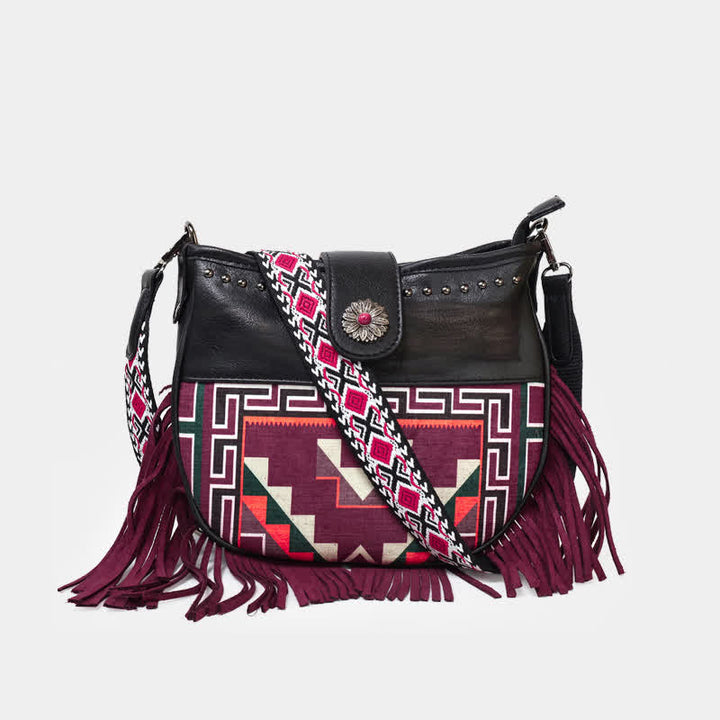 Umhängetasche mit französischen und einheimischen Aztekenmotiven für Damen