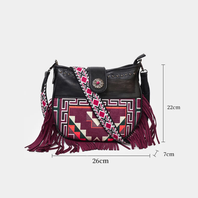 Umhängetasche mit französischen und einheimischen Aztekenmotiven für Damen