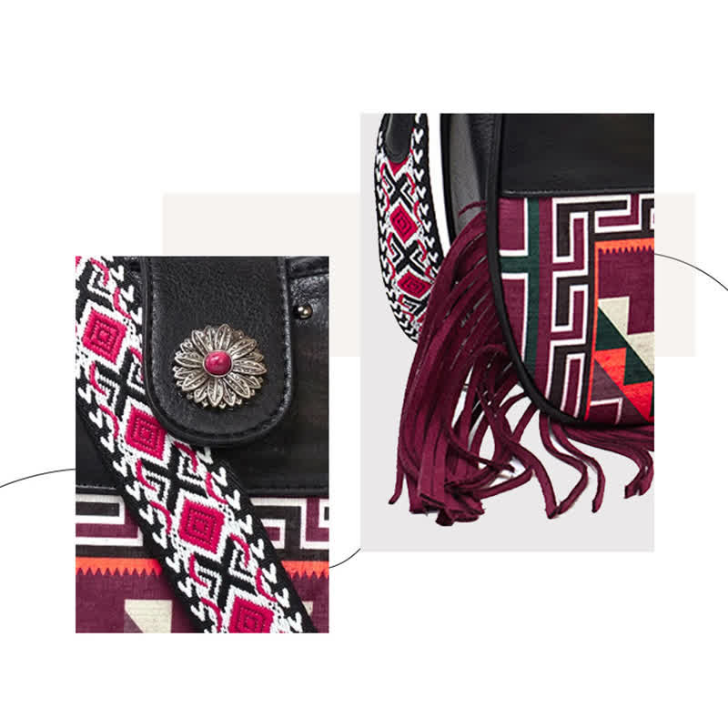 Umhängetasche mit französischen und einheimischen Aztekenmotiven für Damen
