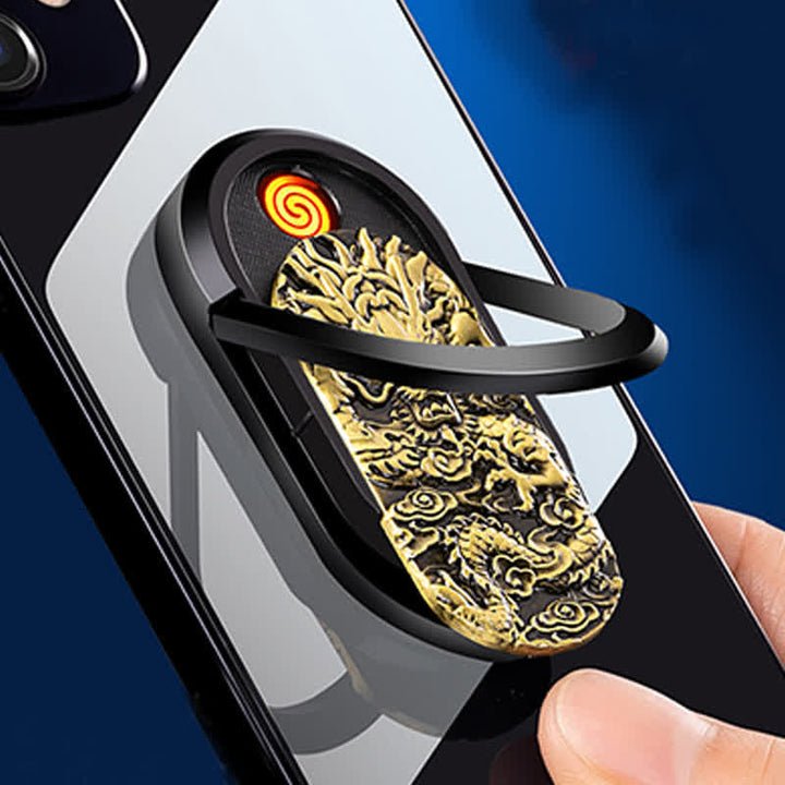 Dragon Tiger Telefonhalter Ringschnalle, tragbares elektrisches Feuerzeug
