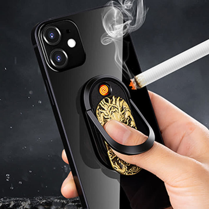 Dragon Tiger Telefonhalter Ringschnalle, tragbares elektrisches Feuerzeug