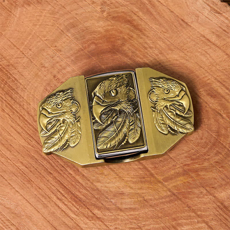 Männlicher DIY Bronze Triple Adler Leder Gürtel mit verborgenem Feuerzeug