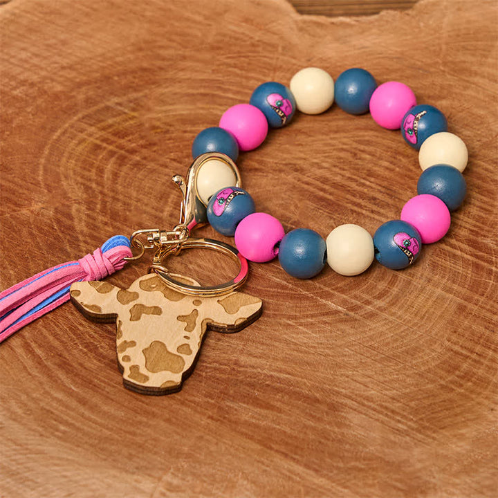 Kuh Holzperlen Armband Western Armband mit Quaste - Cowboyhut - image 4