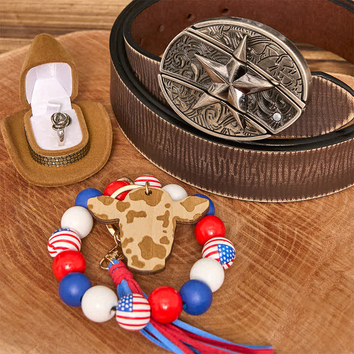 Stern DIY verstecktes Messer Gürtelschnalle Halskette Flagge amerikanisches Armband Bundle Set