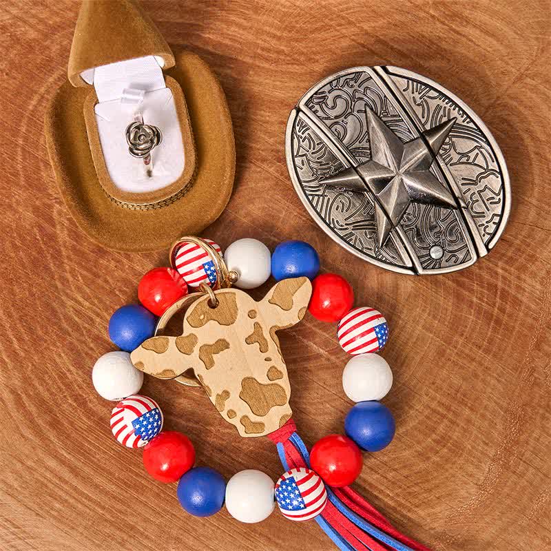 Stern DIY verstecktes Messer Gürtelschnalle Halskette Flagge amerikanisches Armband Bundle Set