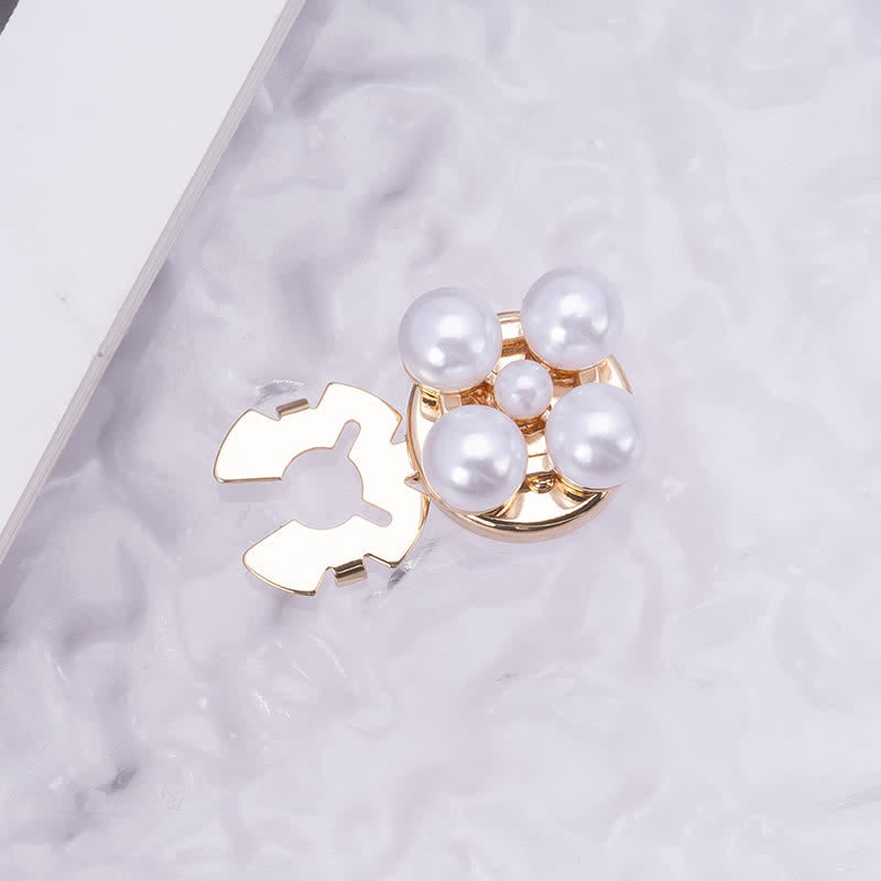 1 Paar glänzende Knopfabdeckungen mit Perlen-Strass zum Aufstecken. - Perle Nr. 2 - image 2