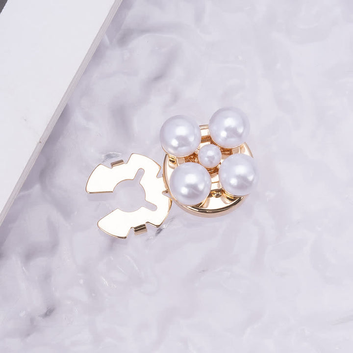 1 Paar glänzende Knopfabdeckungen mit Perlen-Strass zum Aufstecken. - Perle Nr. 2 - image 2
