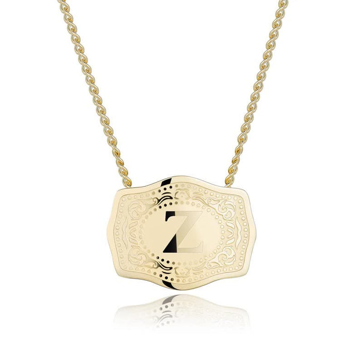 Goldene Halskette mit geprägtem Mini-Anfangsbuchstaben