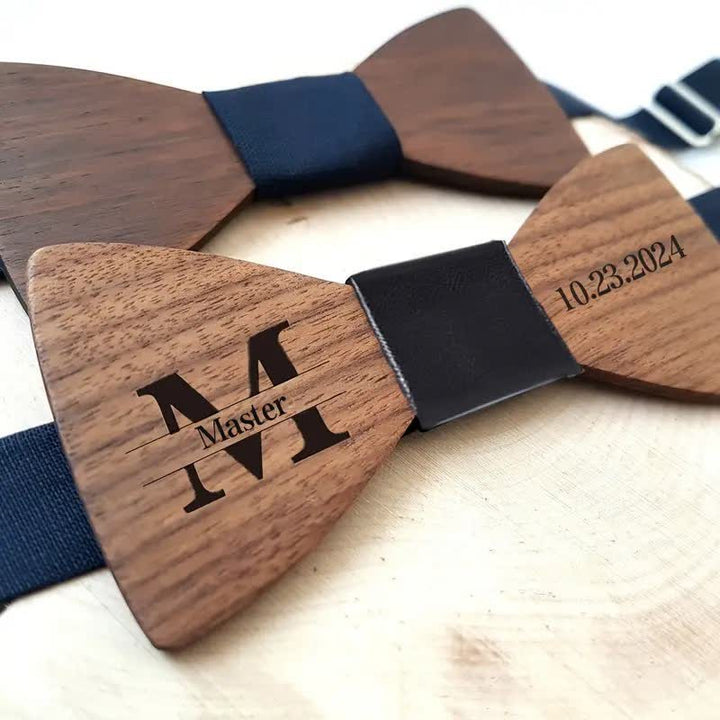 Personalisierter Name Herren Fliege aus Holz mit Gravur für Hochzeit - image 5