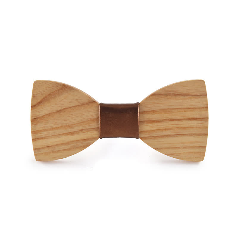 Personalisierter Name Herren Fliege aus Holz mit Gravur für Hochzeit - Weißes Eschenholz - Stil Nr. 6 - image 24