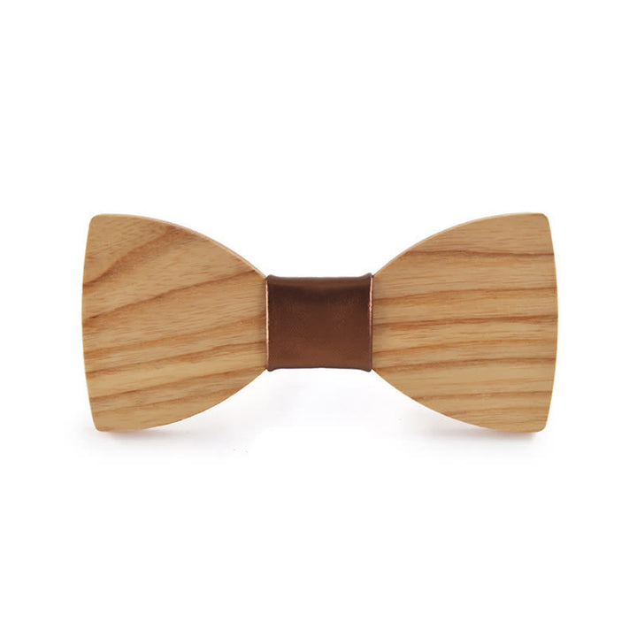 Personalisierter Name Herren Fliege aus Holz mit Gravur für Hochzeit - Weißes Eschenholz - Stil Nr. 6 - image 24