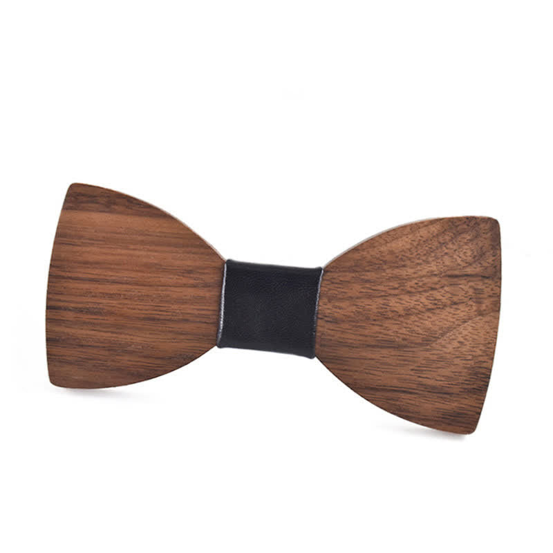 Personalisierter Name Herren Fliege aus Holz mit Gravur für Hochzeit - Schwarze Walnuss - Stil Nr. 1 - image 2