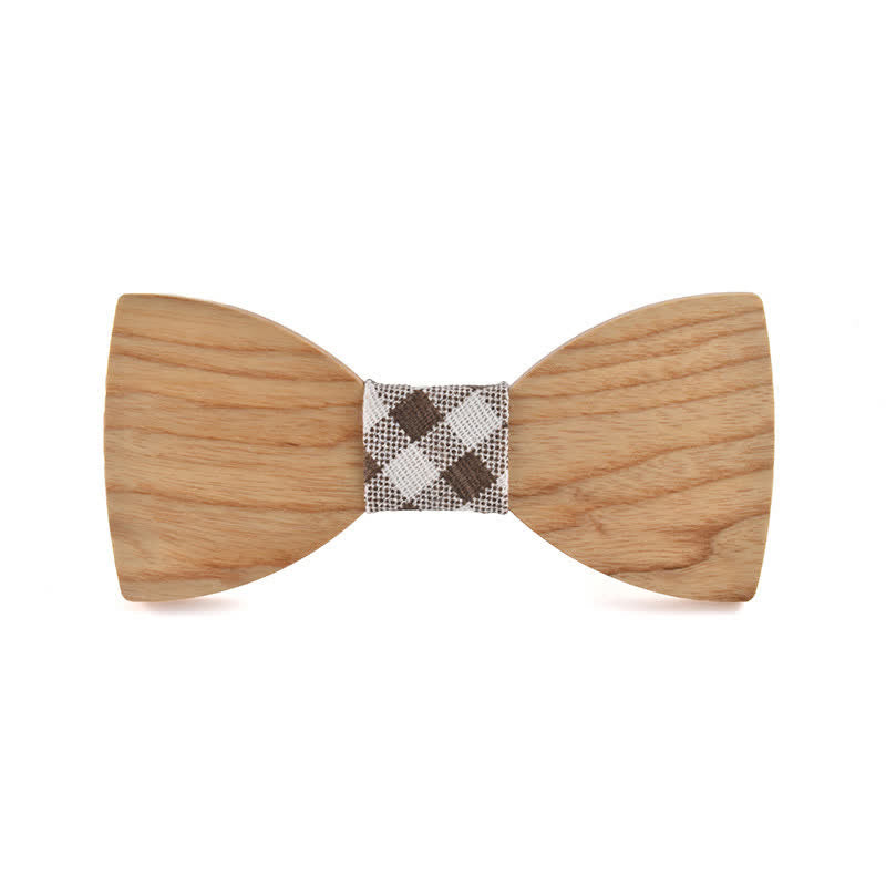 Personalisierter Name Herren Fliege aus Holz mit Gravur für Hochzeit - Weißes Eschenholz - Stil Nr. 3 - image 21