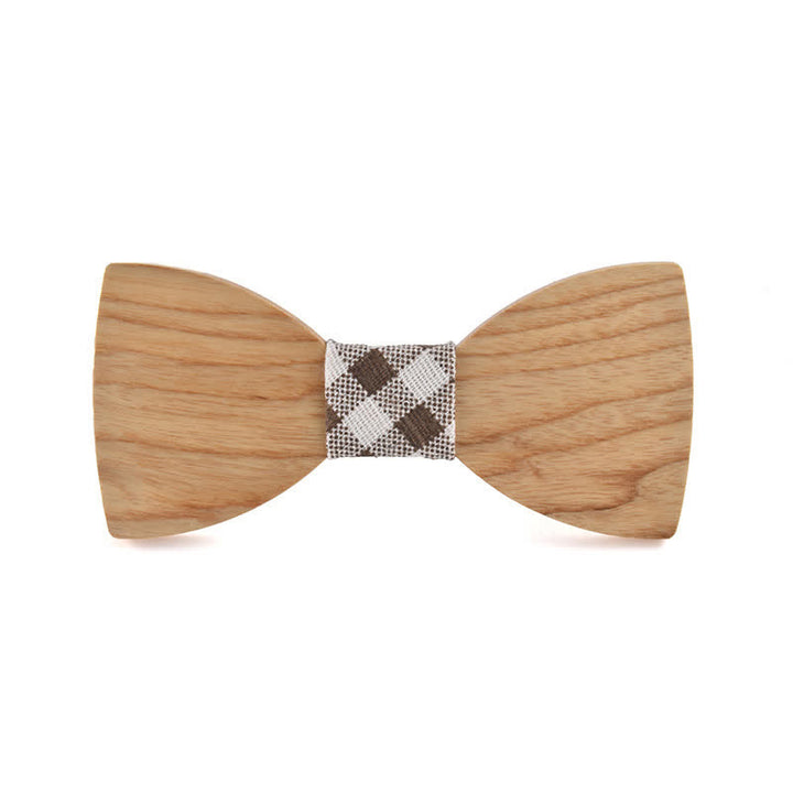 Personalisierter Name Herren Fliege aus Holz mit Gravur für Hochzeit - Weißes Eschenholz - Stil Nr. 3 - image 21
