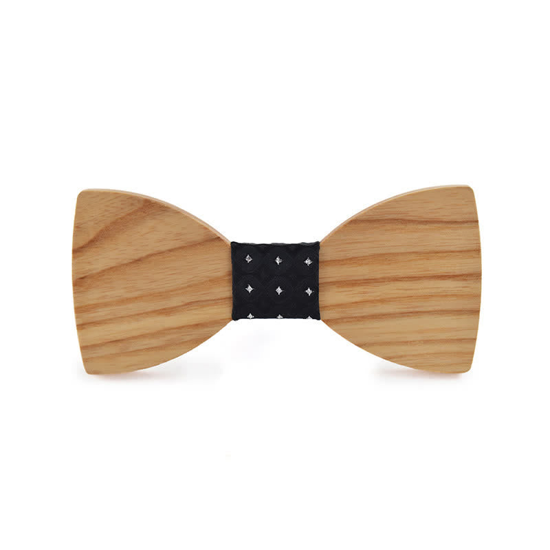 Personalisierter Name Herren Fliege aus Holz mit Gravur für Hochzeit - Weißes Eschenholz - Stil Nr. 4 - image 22