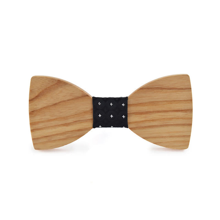Personalisierter Name Herren Fliege aus Holz mit Gravur für Hochzeit - Weißes Eschenholz - Stil Nr. 4 - image 22