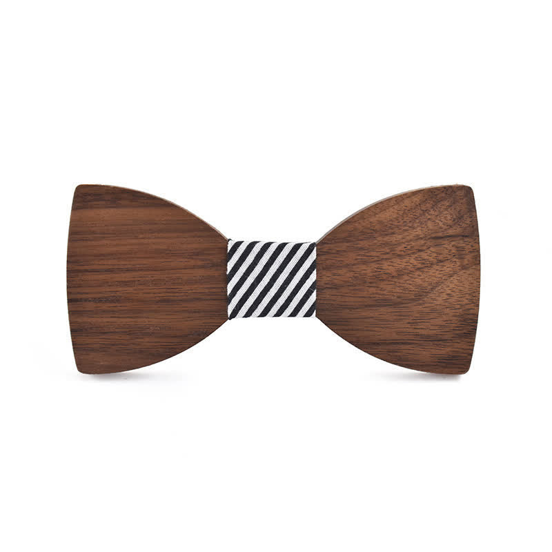 Personalisierter Name Herren Fliege aus Holz mit Gravur für Hochzeit - Schwarze Walnuss - Stil Nr. 3 - image 8