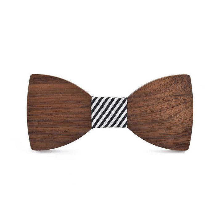 Personalisierter Name Herren Fliege aus Holz mit Gravur für Hochzeit - Schwarze Walnuss - Stil Nr. 3 - image 8