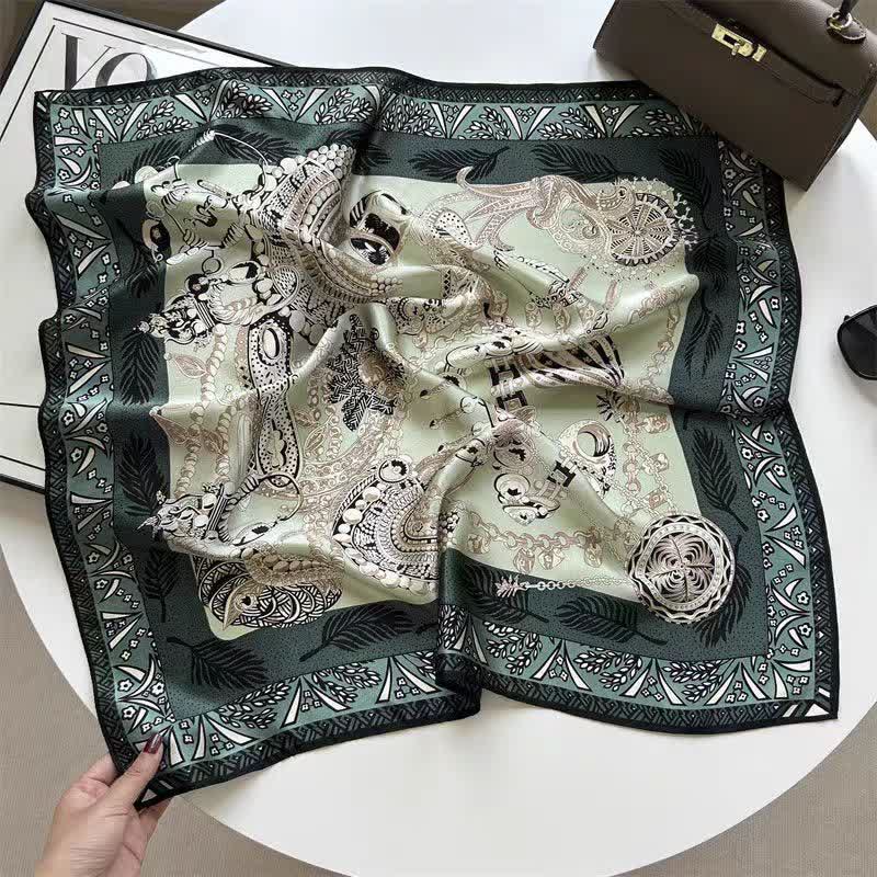Dünner langer Seidenschal im Greenery-Vintage-Stil für Herren