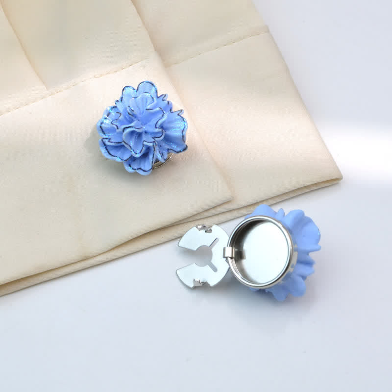 1 Paar Hemdknopfabdeckungen mit Mini-Perlen und Eulenmotiv zum Aufstecken - Blau - image 0
