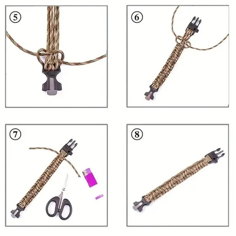 5 in 1 Survival Kompass Pfeife Multifunktions-Kit Armband