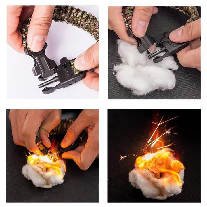 5 in 1 Survival Kompass Pfeife Multifunktions-Kit Armband