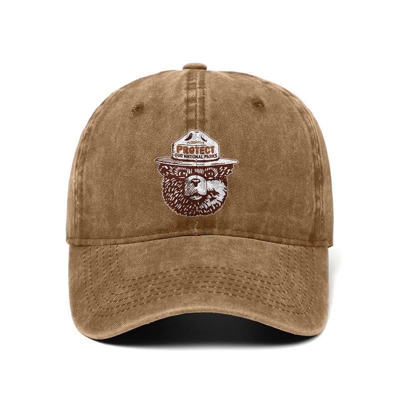Bear Protect Our National Parks Verstellbare Baseballkappe