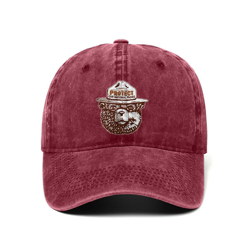 Bear Protect Our National Parks Verstellbare Baseballkappe