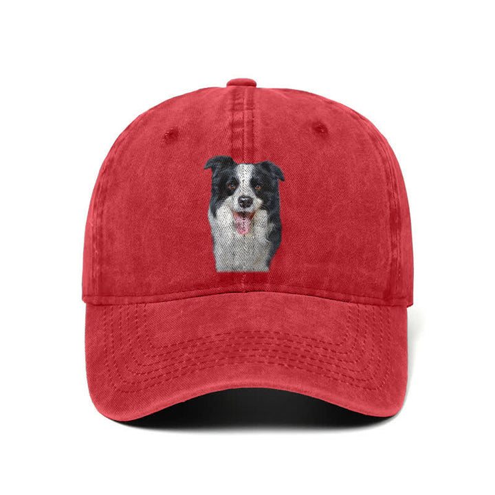 Schwarze Border Collie Hundeliebhaber Verstellbare Baseballkappe