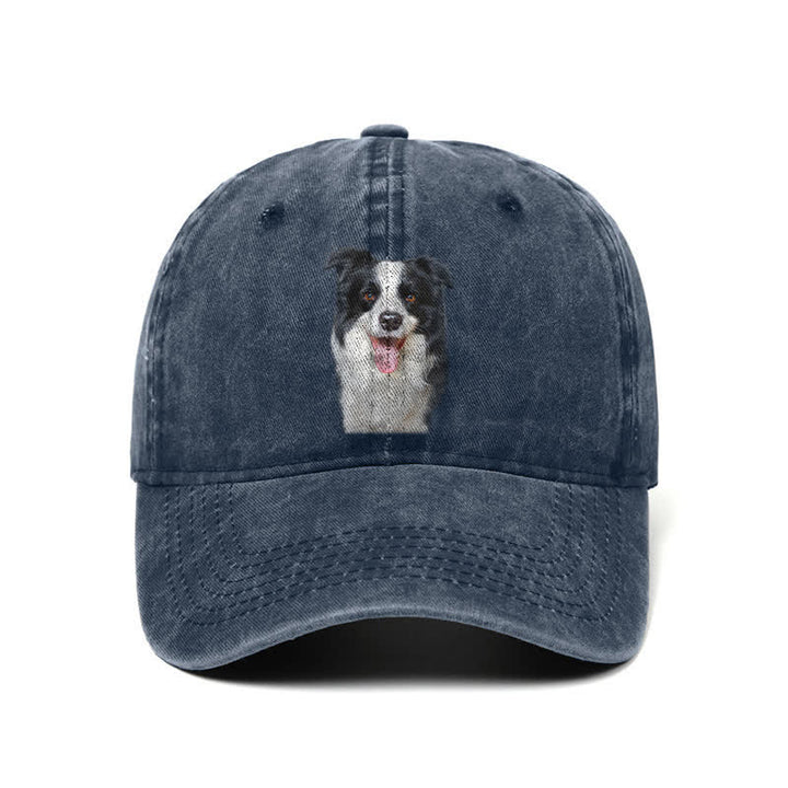 Schwarze Border Collie Hundeliebhaber Verstellbare Baseballkappe
