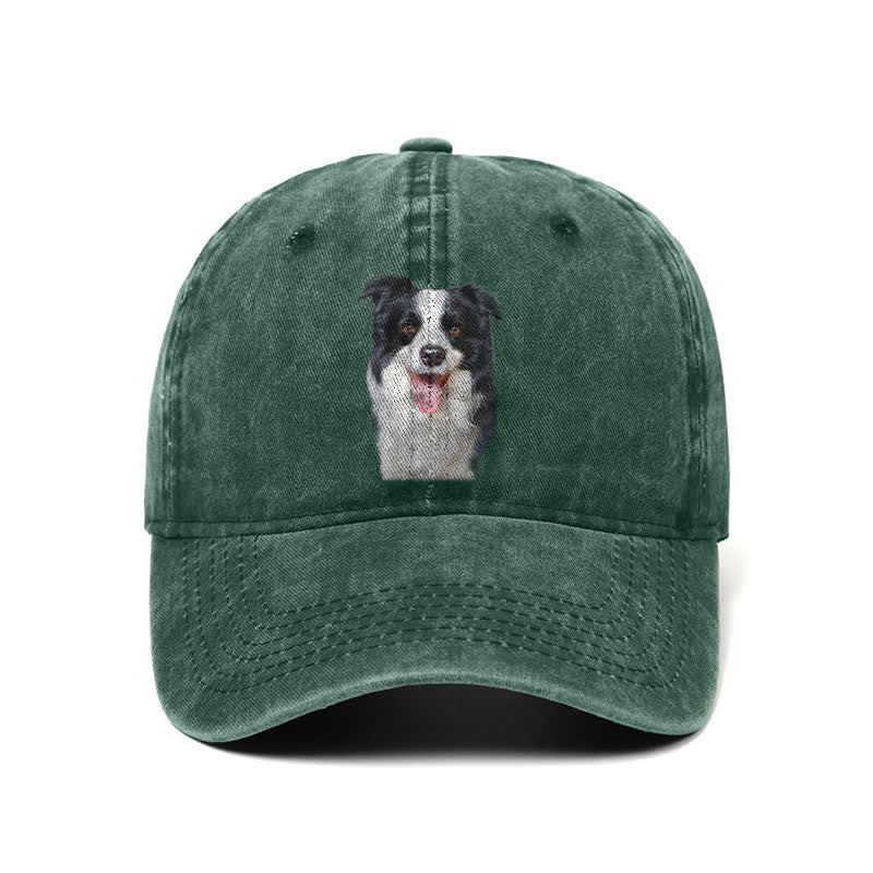 Schwarze Border Collie Hundeliebhaber Verstellbare Baseballkappe