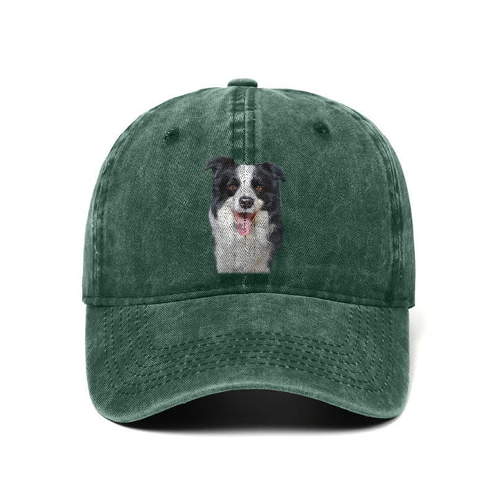 Schwarze Border Collie Hundeliebhaber Verstellbare Baseballkappe