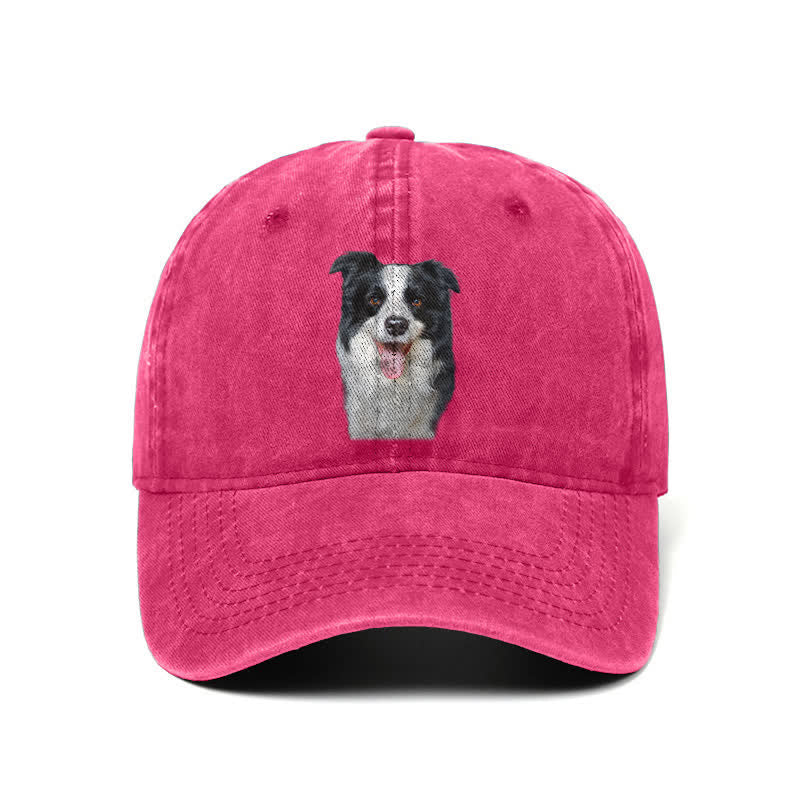 Schwarze Border Collie Hundeliebhaber Verstellbare Baseballkappe