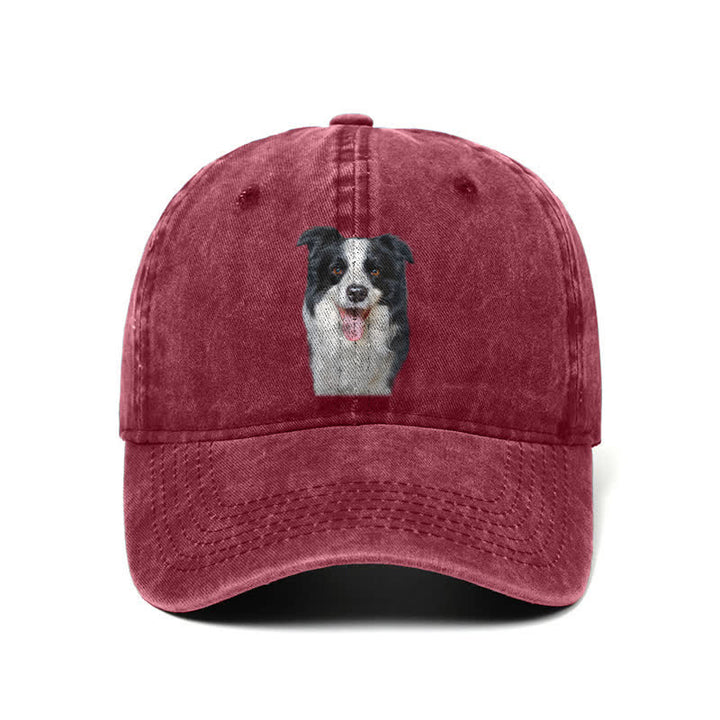 Schwarze Border Collie Hundeliebhaber Verstellbare Baseballkappe