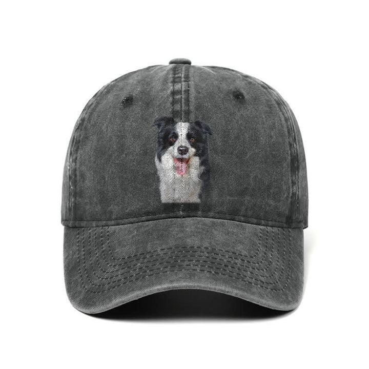 Schwarze Border Collie Hundeliebhaber Verstellbare Baseballkappe