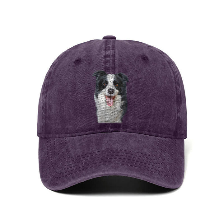 Schwarze Border Collie Hundeliebhaber Verstellbare Baseballkappe