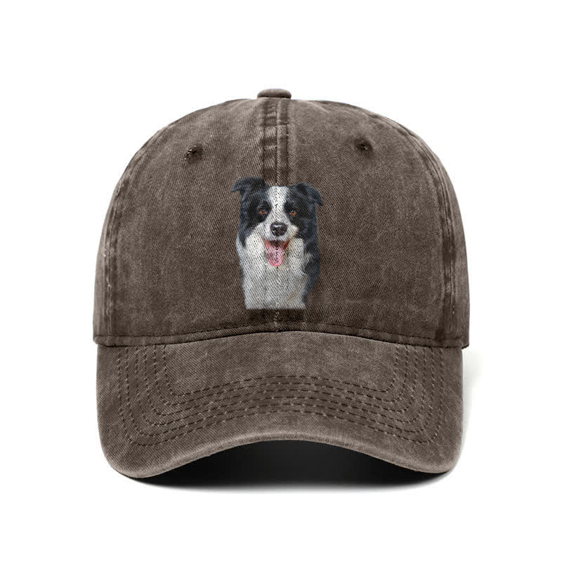 Schwarze Border Collie Hundeliebhaber Verstellbare Baseballkappe