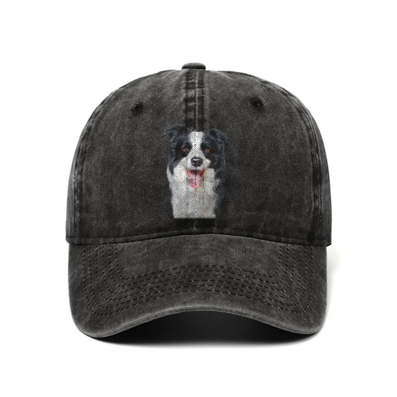 Schwarze Border Collie Hundeliebhaber Verstellbare Baseballkappe