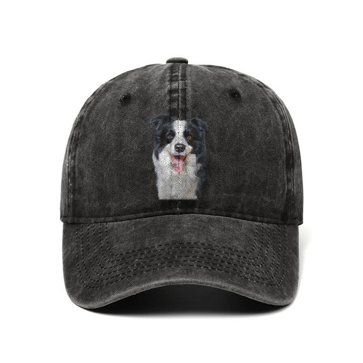 Schwarze Border Collie Hundeliebhaber Verstellbare Baseballkappe