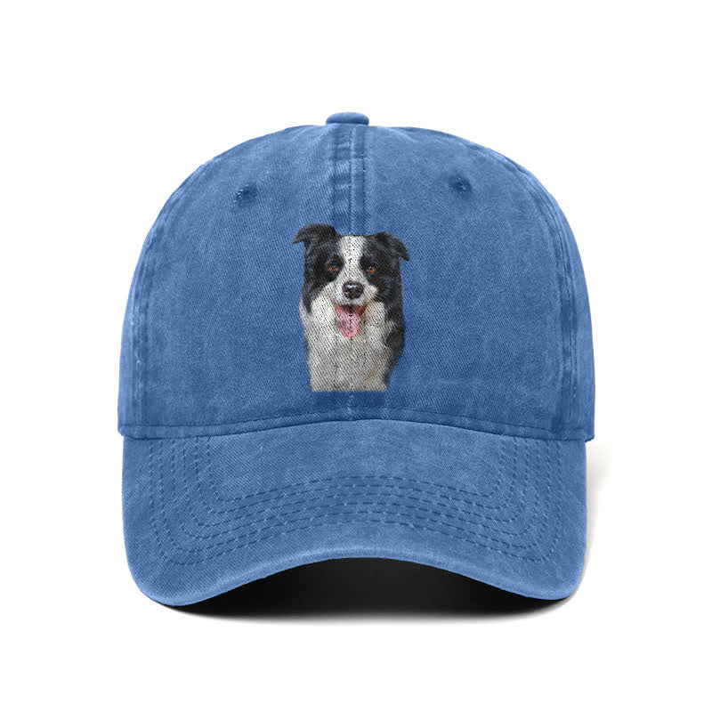 Schwarze Border Collie Hundeliebhaber Verstellbare Baseballkappe