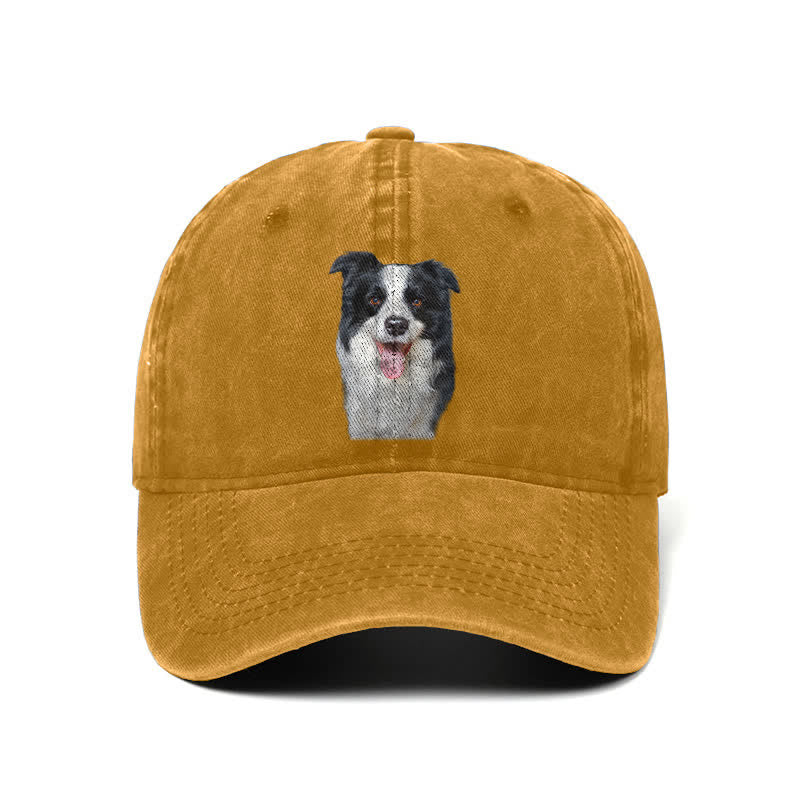 Schwarze Border Collie Hundeliebhaber Verstellbare Baseballkappe