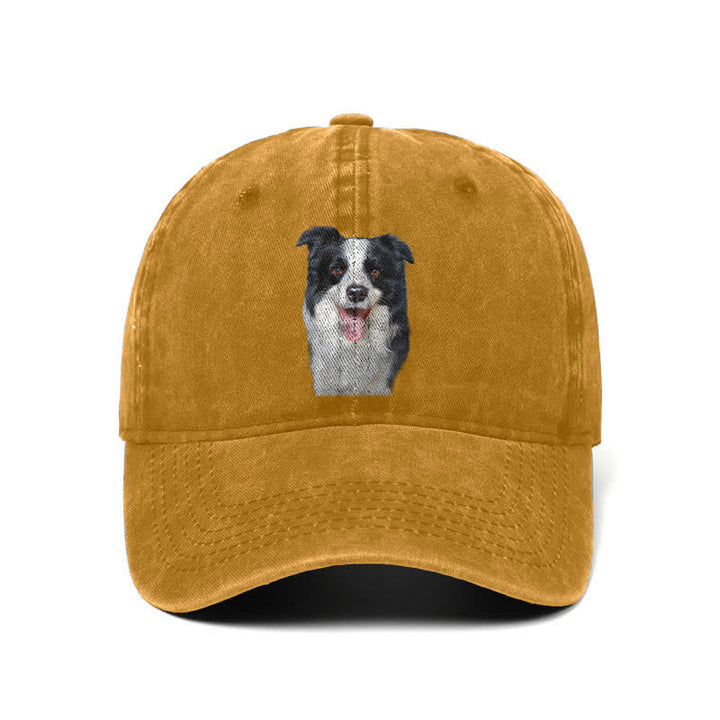 Schwarze Border Collie Hundeliebhaber Verstellbare Baseballkappe