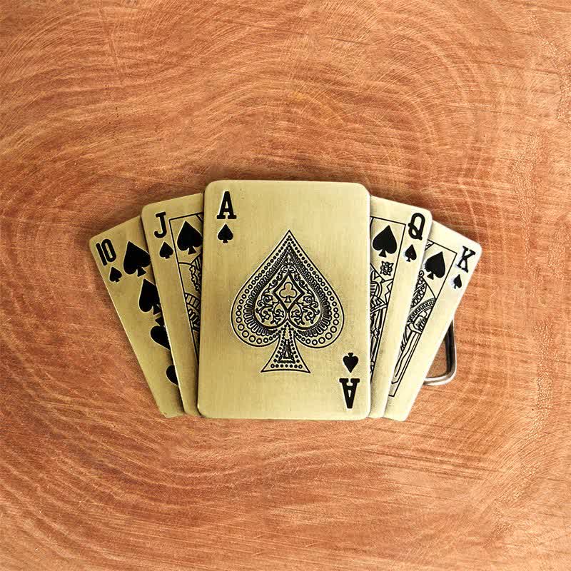 Herren DIY Bronze Royal Flush Ledergürtel mit verborgenem Feuerzeug