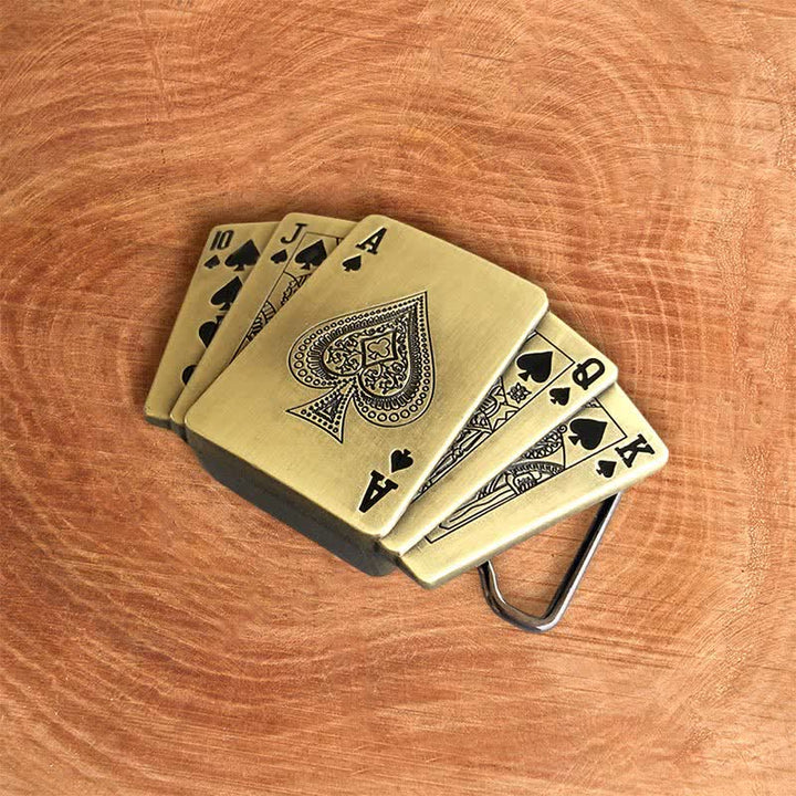 Herren DIY Bronze Royal Flush Ledergürtel mit verborgenem Feuerzeug