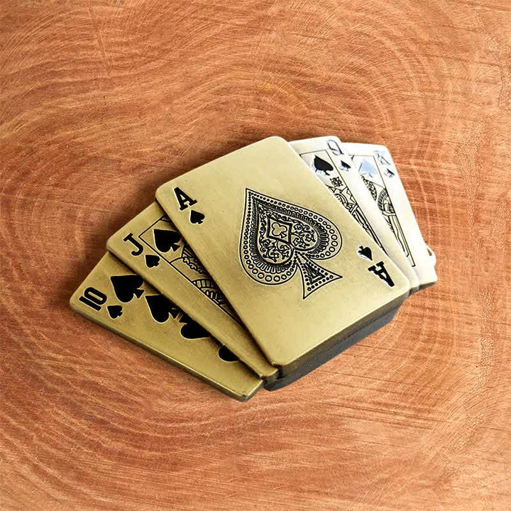 Herren DIY Bronze Royal Flush Ledergürtel mit verborgenem Feuerzeug