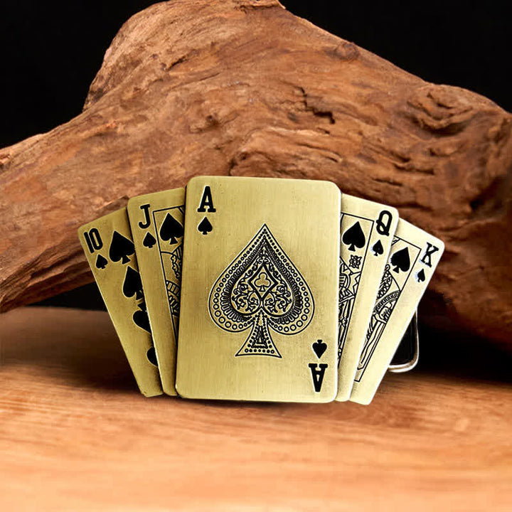 Herren DIY Bronze Royal Flush Ledergürtel mit verborgenem Feuerzeug