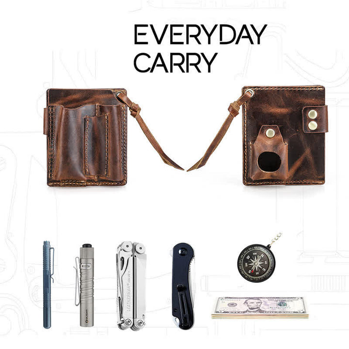 Benutzerdefinierter Name EDC Brieftasche Tasche Organizer Leder Gürteltasche - image 3