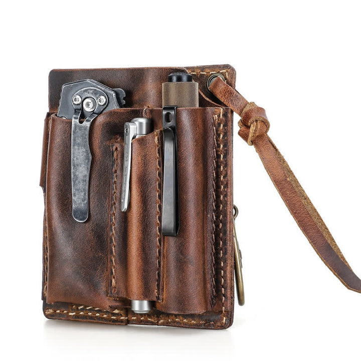 Benutzerdefinierter Name EDC Brieftasche Tasche Organizer Leder Gürteltasche - image 11