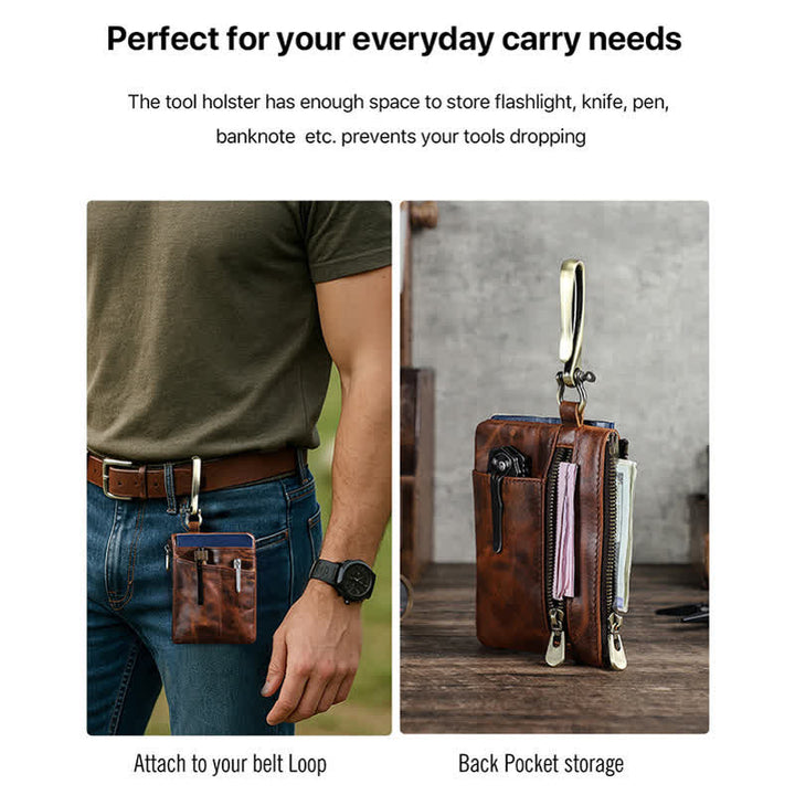 Funktionelle Werkzeugtasche aus Leder mit großer Hakenschnalle - image 5