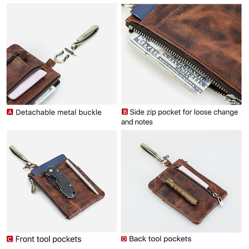 Funktionelle Werkzeugtasche aus Leder mit großer Hakenschnalle - image 7
